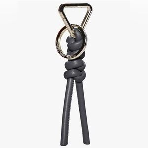 Gray Genuine Leather Knot Key Holder- clip or traditional keyring